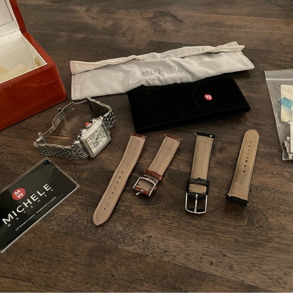 Preloved Michele Deco Stainless Steel Diamond Bracelet Watch - Picture 7 of 8